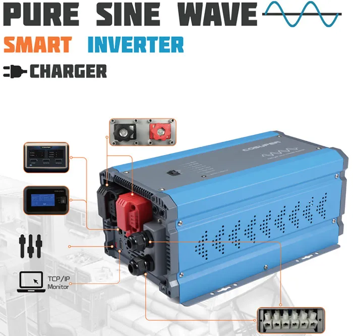 ETL certificated 12v to 110v 120v 3000w power inverter charger