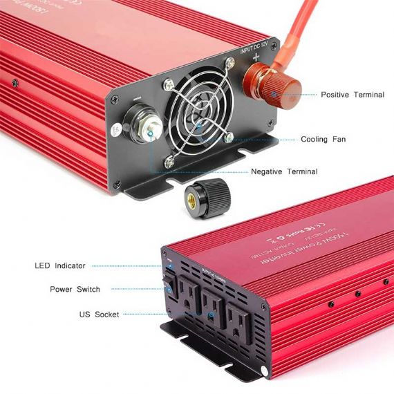 Inversor de corriente para coche 1500W - DPI1500W